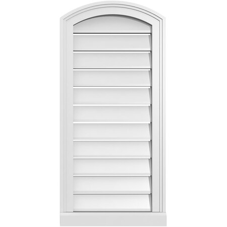 Ekena Millwork Arch Top Surface Mount PVC Gable Vent w/ 2"W x 2"P Brickmould Sill Frame, 16"W x 32"H GVPAR16X3203SN